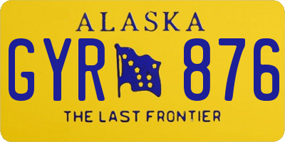 AK license plate GYR876