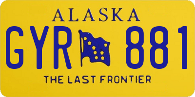 AK license plate GYR881