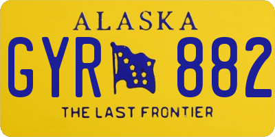 AK license plate GYR882