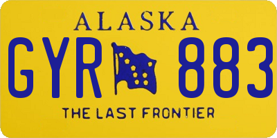 AK license plate GYR883
