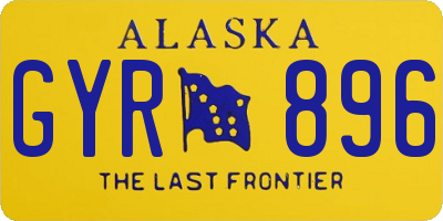 AK license plate GYR896