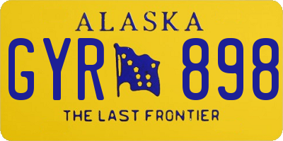 AK license plate GYR898