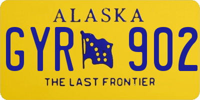 AK license plate GYR902