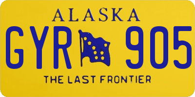 AK license plate GYR905