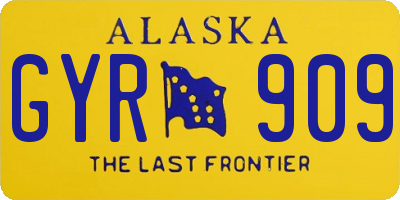 AK license plate GYR909