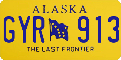 AK license plate GYR913