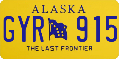 AK license plate GYR915