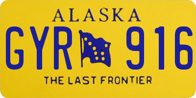 AK license plate GYR916