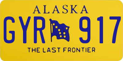 AK license plate GYR917