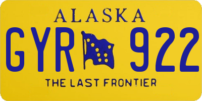 AK license plate GYR922