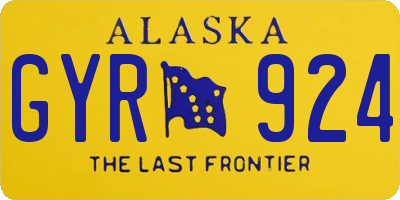 AK license plate GYR924
