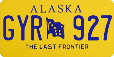AK license plate GYR927