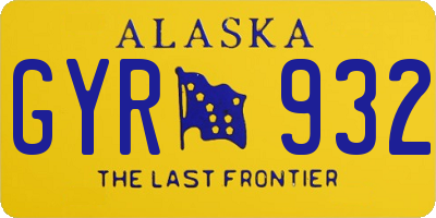 AK license plate GYR932
