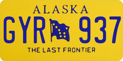AK license plate GYR937