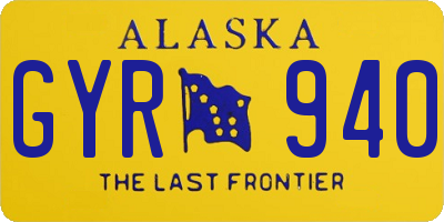 AK license plate GYR940