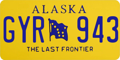 AK license plate GYR943