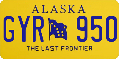 AK license plate GYR950