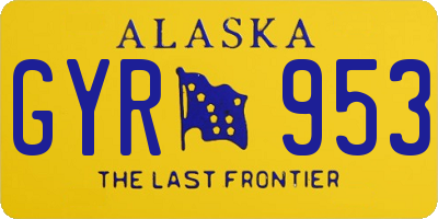 AK license plate GYR953