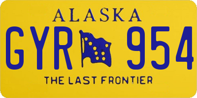 AK license plate GYR954