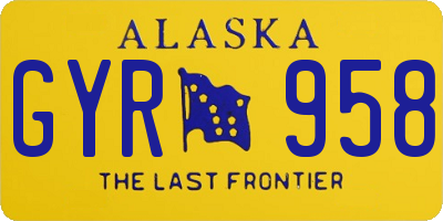 AK license plate GYR958