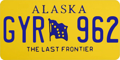 AK license plate GYR962