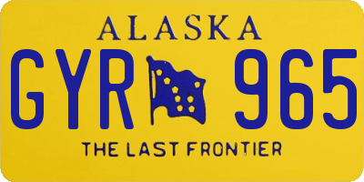 AK license plate GYR965