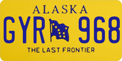 AK license plate GYR968