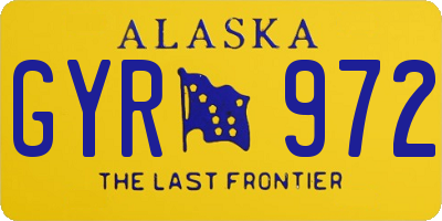 AK license plate GYR972