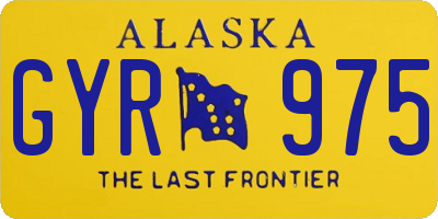 AK license plate GYR975