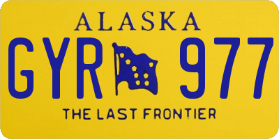 AK license plate GYR977