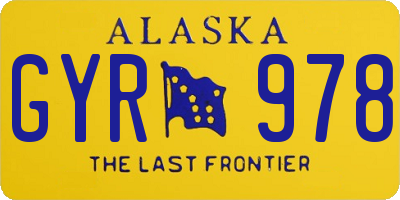 AK license plate GYR978