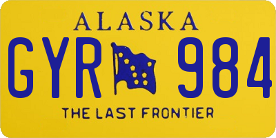 AK license plate GYR984
