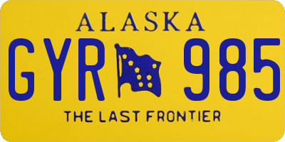 AK license plate GYR985