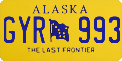 AK license plate GYR993