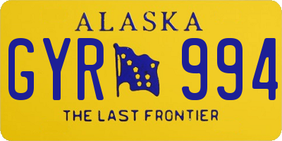 AK license plate GYR994