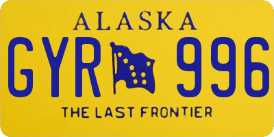 AK license plate GYR996
