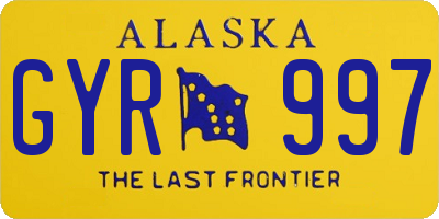 AK license plate GYR997