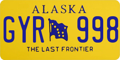 AK license plate GYR998