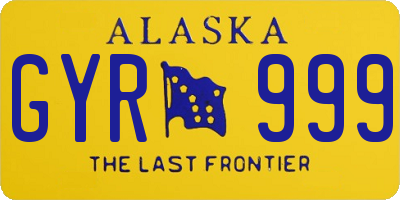 AK license plate GYR999