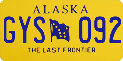 AK license plate GYS092