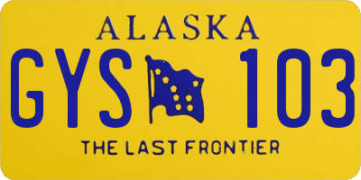 AK license plate GYS103