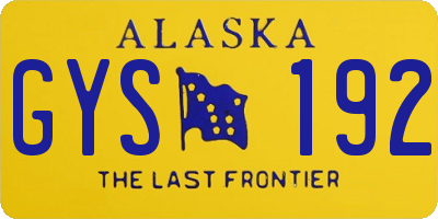 AK license plate GYS192