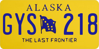 AK license plate GYS218