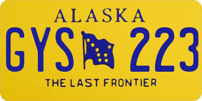 AK license plate GYS223