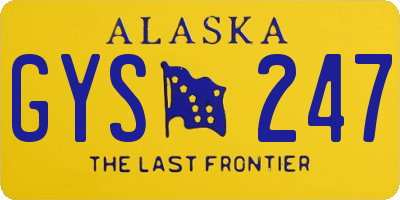 AK license plate GYS247
