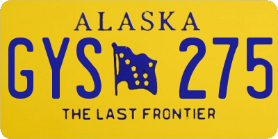 AK license plate GYS275