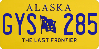 AK license plate GYS285