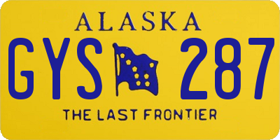 AK license plate GYS287