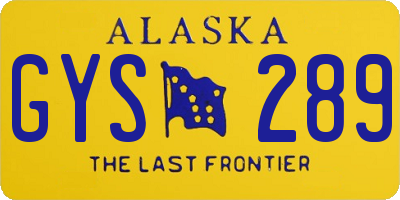 AK license plate GYS289