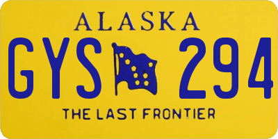 AK license plate GYS294